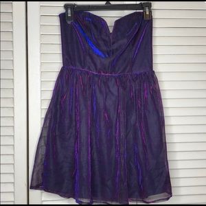 Lucca Couture purple blue iridescent dress LG